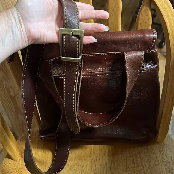 Brown Leather Messenger Bag - Picture 3 of 7